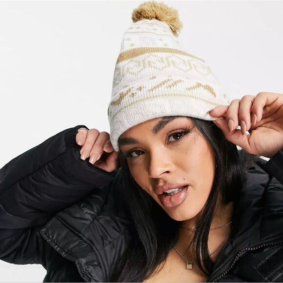 The North Face Fair Isle pom pom unisex winter beanie hat - Picture 1 of 16